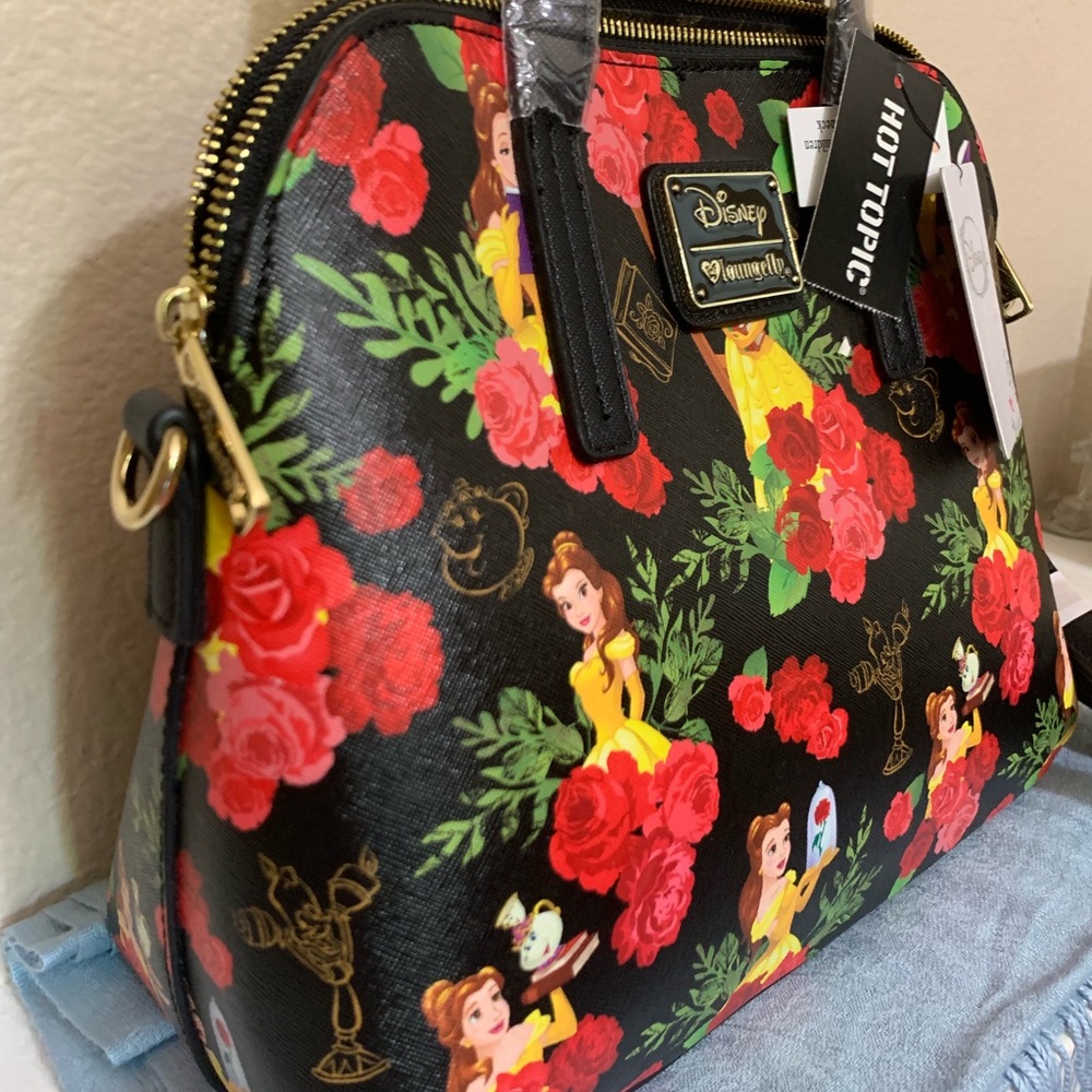 NWT LOUNGEFLY DISNEY purse BEAUTY & THE BEAST 🥀 - Picture 5 of 8